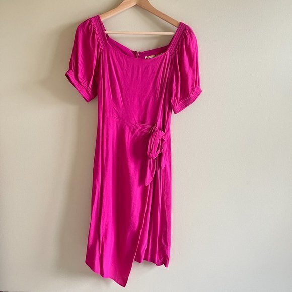 NEW Anthropologie‎ Maeve Pink Resort Wrap Dress - Picture 5 of 12
